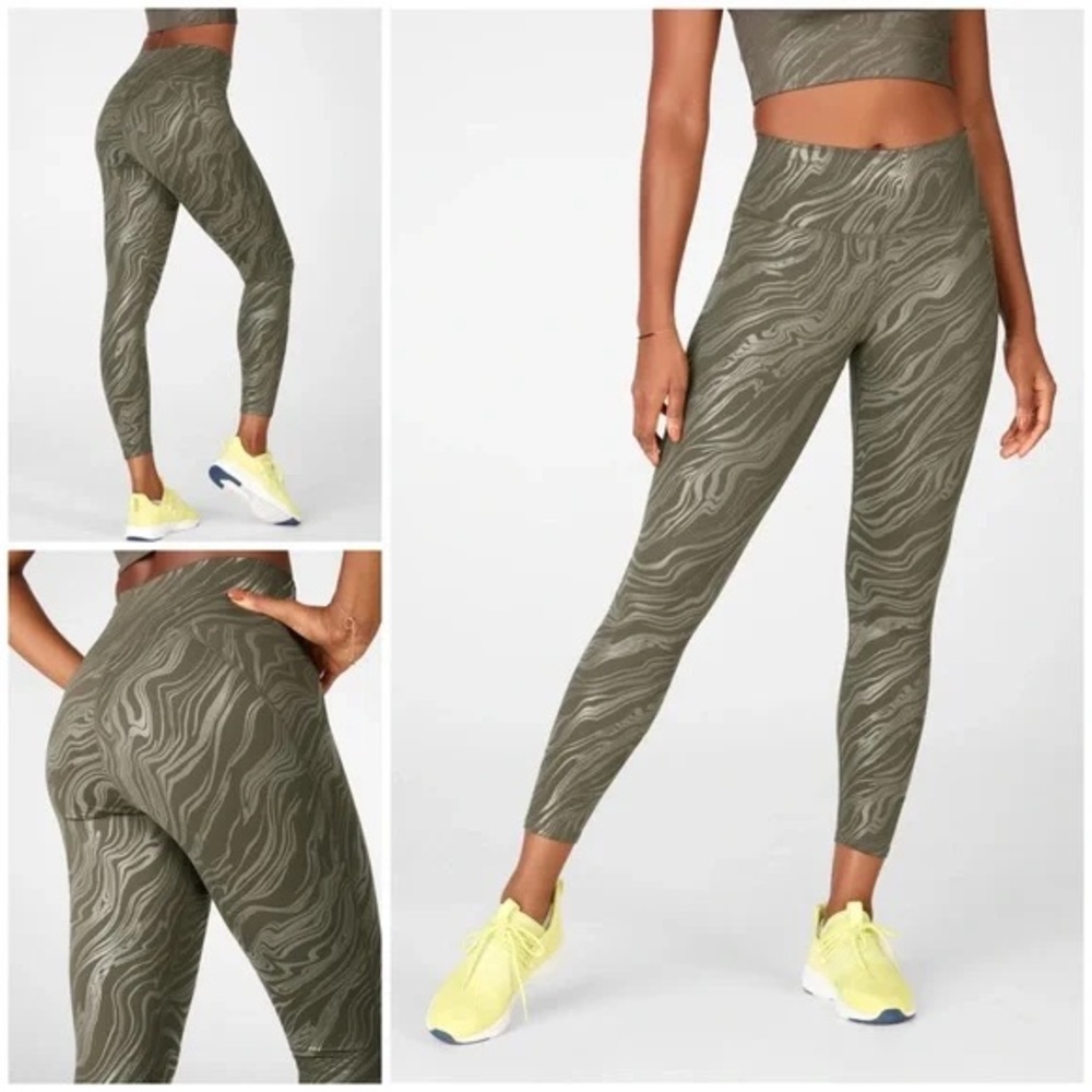 Fabletics Green High-Waisted Full-Length Leggings